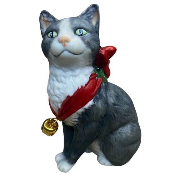 Noelle 1989 Hand-Paint Porcelain Cat Hallmark Keepsake Ornament Collectors Club - Picture 6 of 7